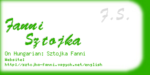 fanni sztojka business card